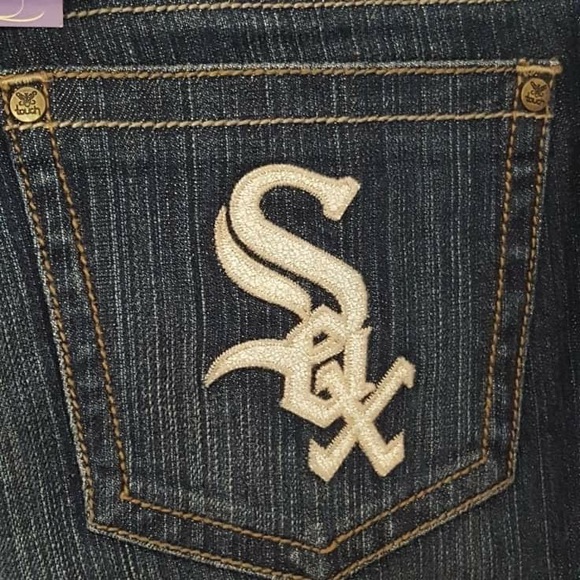 Touch Chicago White Sox Embroidered Blue Denim Jeans Size 24 - Picture 3 of 8
